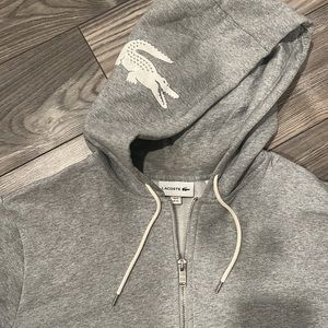 Grey Lacoste zip up Hoodie sweater | size XL mens